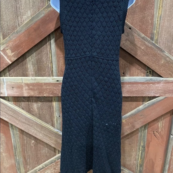 Banana Republic Maxi Sleeveless Black Sweater Dress, Crochet Lined Size 6 - Picture 10 of 15